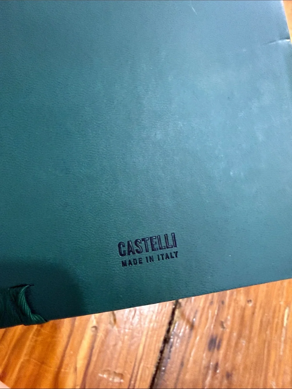 Castelli Made in Italy Green Leatherette Journal with Tricks on it